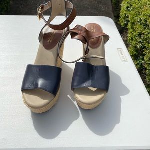 Kenneth Cole- Navy-Brown wedge sandals